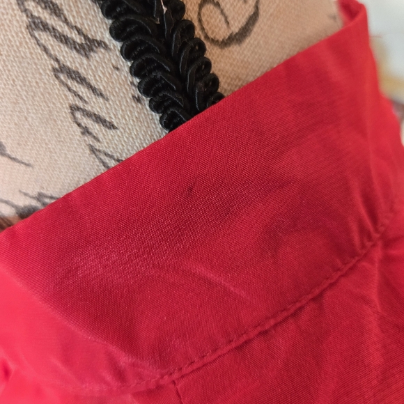 Vintage 70s 80s Gorgeouse Blouse #Christmas Red High Neck Keyhole Back - Picture 9 of 12